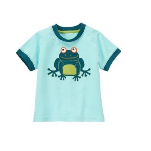 NWT Gymboree Jungle Explorer Applique Embroidered Frog Top & Plaid Shorts 3-6 mo - Picture 2 of 3